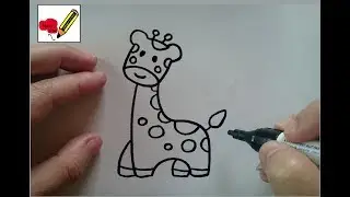 Como Dibujar una Jirafa.  / Draw a Child Giraffe