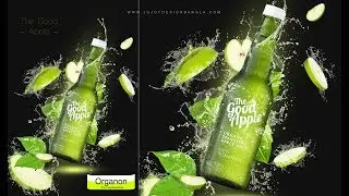 Photoshop - Advertising Poster Design - Apple Drink - Ju Joy Design Bangla