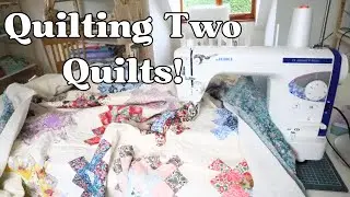 Table Basting Two Quilts and Comparing Two Types of Wadding/Batting