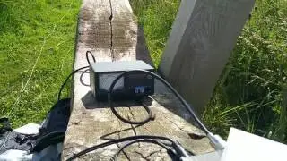 X1M QRP Ampro-20 with homemade radial set.
