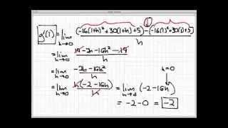 Screencast 1.3.2: The derivative of a function at a point