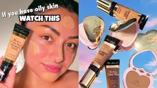 NEW TOO FACED SOFT MATTE FOUNDATION AND SOFT BLUR SETTING POWDER REVIEW (Trying 3 shades) #toofaced