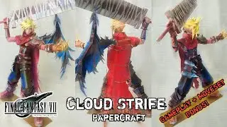 Cloud Strife KH Costume Figure Papercraft | Cloud Fight Scene PS 4