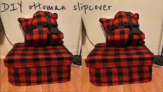 DIY ottoman slipcover with elastic