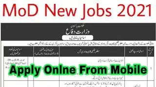 How To Apply Online In MOD New Jobs 2021 | Ministry Of Defence Jobs 2021 |