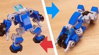 How to build LEGO brick mini motor cycle type transformer mech - Motor Chrome
