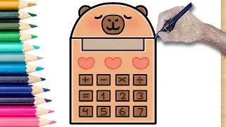 How to Draw a CAPYBARA Calculator Version | Step by Step
