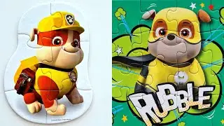 Rubble Paw Patrol - assembling cartoon puzzles for kids and toddlers