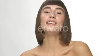Fashionable Model with Short Hair Cut Smiling To Camera | Stock Footage - Envato elements