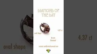 #diamondoftheday brown oval shaped diamond