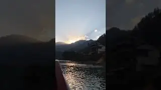 Mind blowing and Beautiful view of mountain sun an river at Azad Kashmir