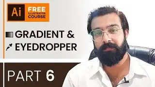 How to use Gradient tool, Eyedropper tool in Illustrator in Urduहिंदी.