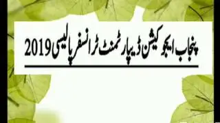 E-Transfer  Policy 2019 Punjab Teachers / Educators complete details
