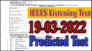 19 March 2022 NEW IELTS Listening Test Prediction With Answers, 2022 | By TFLS