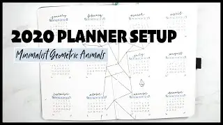 2020 Bullet Journal Set Up | Minimalist Geometric Endangered Animals 🐋