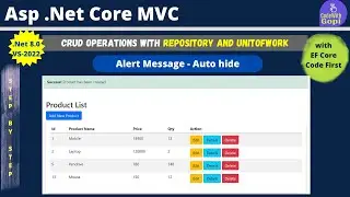 Bootstrap Alert Message | CRUD Operations in ASp.Net Core with Unit of work | Repository Pattern