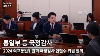 [2024 외교통일위원회 국정감사] 통일부 등 국정감사 안철수 위원 질의