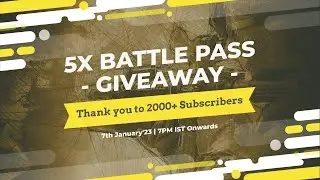 🔴 5X COD MOBILE BATTLE PASS GIVEAWAY #roadto5k #giveaways #callofdutymobileindia
