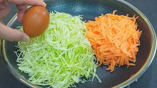 Cabbage with sweet potato, egg is better than meat! Simple, Easy 10 minute dinner cabbage recipe!