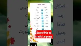 Learn Arabic language l Urdu to Arabic speaking language 