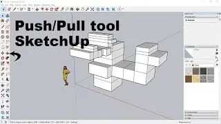 Push/Pull tool in SketchUp pro || SketchUp Beginner Tutorial in Urdu/Hindi