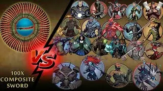 Shadow Fight 2 Legendary 100X Composite Sword Vs All Bosses