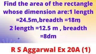 Find the area of the rectangle whose dimension are: