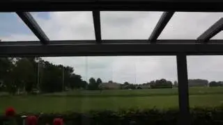 Erhardt T150 glasdak met onderzonwering en glaswanden