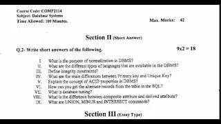 University of Education code COM2114/Database system past paper #universityofeducation #pastpaers