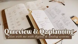 Plan with me; Q1 review and Q2 goal setting on my goals journal and notion (with templates)