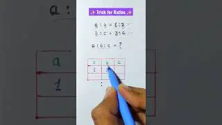 Trick for Solving Ratios | Ratio and Proportion | 