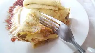 Блины с кукурузной муки и шампиньонами. Блины с творогом и мороженым👩‍🍳