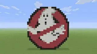 Minecraft Pixel Art - Ghostbusters Logo
