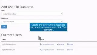 6) How to change a MySQL database users password in cPanel by Gecko Websites
