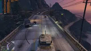GTA5 throwing trucks around with a tank