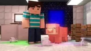 смешное видео про зачеровальню и свинью в Minecraft