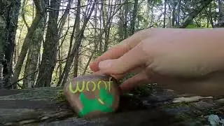 Hiding Kindness Rocks on the trails in Wabamun