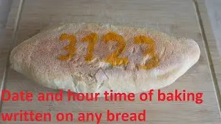 Cok002A # Date and hour time of baking in the oven written on any bread or bakery product