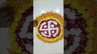 Rangoli design for diwali || Flower Rangoli || Easy and beautiful flower rangoli design
