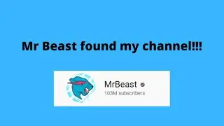 Mr beast found my channel!!!