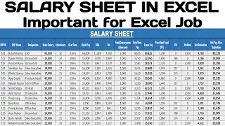 Salary Sheet in Excel | DA, HRA, PF, ESI, Overtime, Gross Salary, Net Salary
