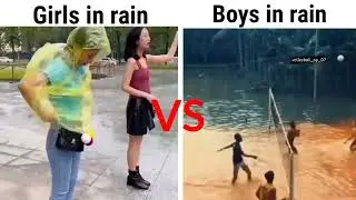 Girls vs boys in rain | girl vs boy | meme #funnymeme #memes