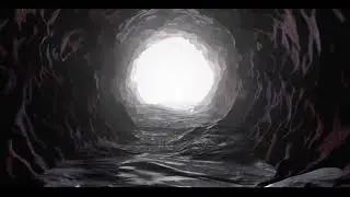 Bay cave. Cinema 4D design.