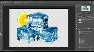 Кубики льда + Лимон версия 1 Фотошоп