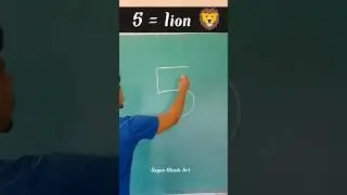 5 = lion drawing🦁- how to draw lion