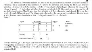 (Lecture 16) Transportation Models, Vogel's Approximation Method