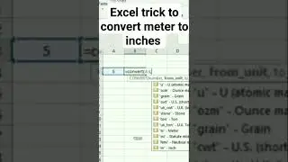 convert meter to inches with Short formula | Excel Secrets
