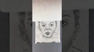 Портрет на туалетной бумаге 😅 #art #drawing #sketch
