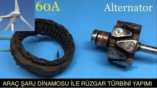 CONVERTING CAR ALTERNATOR TO WIND TURBINE GENERATOR, ALTERNATOR MODIFICATION