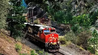 MASSIVE CANADIAN FREIGHT TRAINS OVER CISCO BRIDGES!